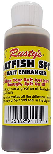 RUSTYS Catfish Spit Bait Enhancer, Live or Artificial Strong Fishing Lure Attractant