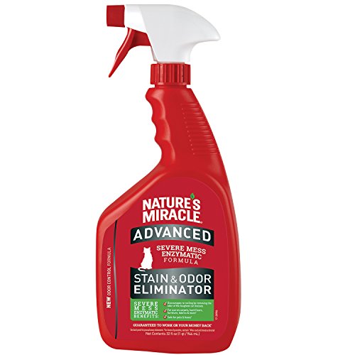 Nature’s Miracle P-96992 Advanced Stain and Odor Eliminator Cat, For Severe Cat Messes, Updated Formula,32 Oz Spray