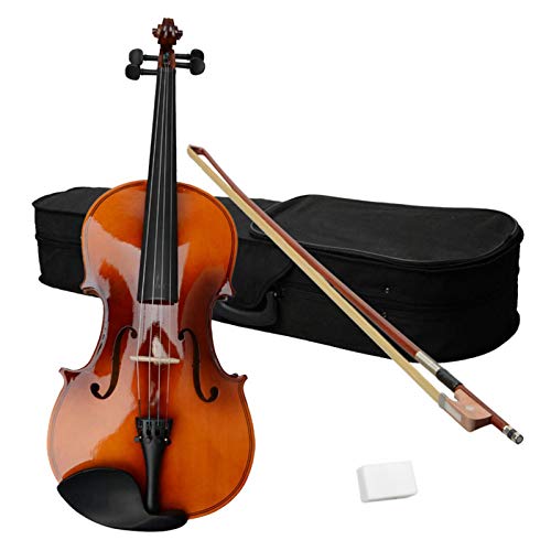 Foerteng-us 15inch Brown Basswood Acoustic Viola + Case + Bow + Rosin for Adults,Beginner Student