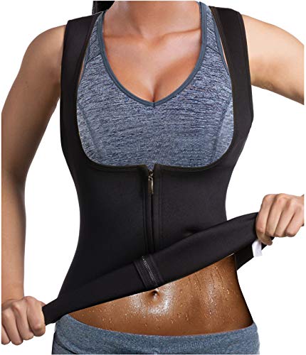 GAODI Women Waist Trainer Sauna Vest Slim Corset Neoprene Cincher Tank Top Weight Loss Body Shaper (S, Black)