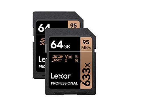 Lexar Professional 633x 64GB SDXC UHS-I Card, 2-Pack (LSD64GCB1NL6332)