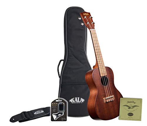 Kala KA-15T Satin Mahogany Tenor Ukulele with Bag, Strap, Strings and Tuner