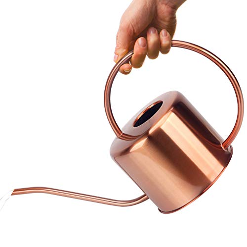 KIBAGA Decorative Copper Colored 40oz Watering Can - Easy Pour Gooseneck Spout for Fast and Easy Indoor Plant Watering