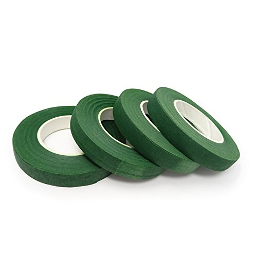 Honbay 4 Rolls 1/2' Wide 30Yard/Roll Floral Tapes for Bouquet Stem Wrap Florist Craft Projects (Dark Green)