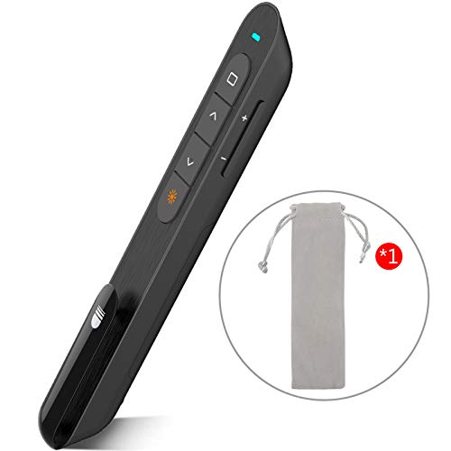 Wireless Presenter with Laser Pointer, Presentation Remote Presentation Clicker for mac, Laser Pointer 2.4GHz USB Powerpoint PPT Clicker Flip Pen for Office Teacher,Support Hyperlink (Black)