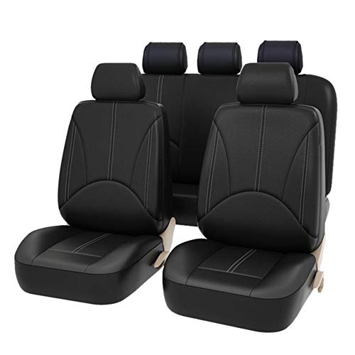 AUTO HIGH 11-Pieces Car Seat Covers Full Set - Premium Faux Leather Automotive Front and Back Seat Protectors - Fits Most Car Truck Van SUV, Black #1