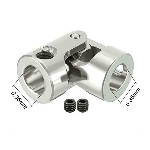 Hobbypower Universal Joint Coupling Steering Connector Adapter 6.35mm to 6.35mm 1/4' for Remote App Controlled Vehicles