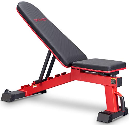 DERACY Ajustable Weight Bench for Full Body Workout, Incline and Decline Weight Bench for Indoor Workout, Home Gym