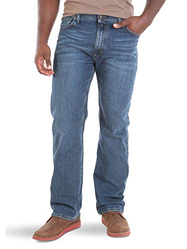 Wrangler Authentics Men's Regular Fit Comfort Flex Waist Jean, Blue Ocean, 36W x 30L