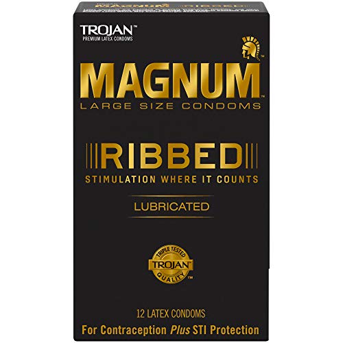 Magnum Ribbed Condoms, 12ct