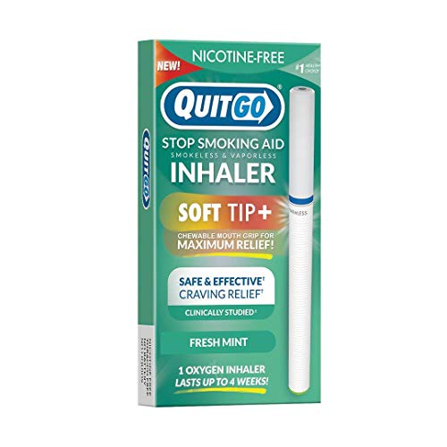 Quit Smoking Aid Oxygen Inhaler + Soft Tip Chewable Filter to Help Curb Cravings, Nicotine Free Non-Addictive Stop Smoking Support & Oral Fixation Relief (1 Pack, Fresh Mint)