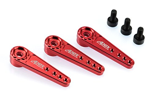 Apex RC Products Red 25T for Futaba / Savox Aluminum Servo Horn - 3 Pack #8028
