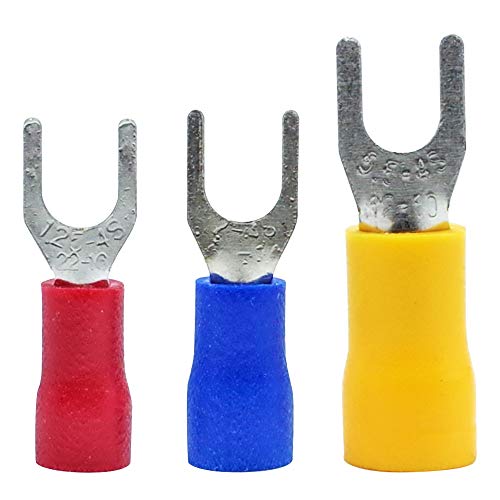 300 Pcs 22-16 16-14 12-10 AWG Insulated Fork Spade U-Type Wire Connector Electrical Crimp Terminal