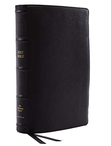 NKJV, Reference Bible, Classic Verse-by-Verse, Center-Column, Premium Goatskin Leather, Black, Premier Collection, Red Letter, Comfort Print: Holy Bible, New King James Version