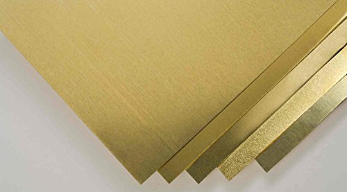 Goodson Brass Shim Stock Assortment | 5 Pack | 4 x 6 in. | .001.002.003.005 and .010 in. Thick
