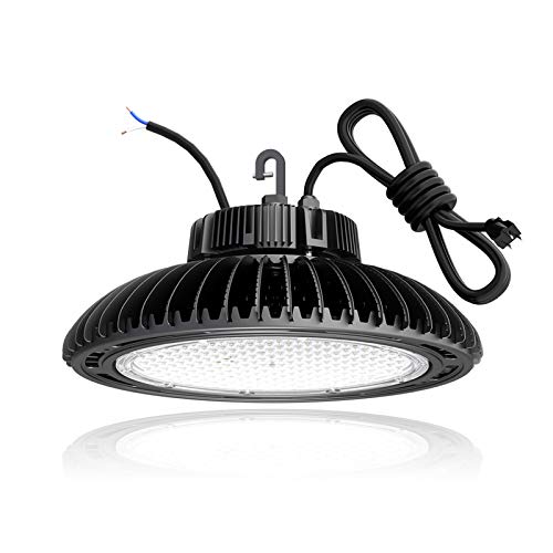 HYPERLITE 250W LED High Bay Light 35,000Lm 5000K UFO Led High Bay Light 5' Cable with US Plug UL Approved with Meanwell Driver for Factory Warehouse Workshop Offer Lighting Layout