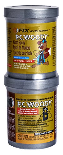 PC Products 163337 PC WoodyTwo-Part Wood Repair Epoxy Paste, 12 oz in Two Cans, Tan