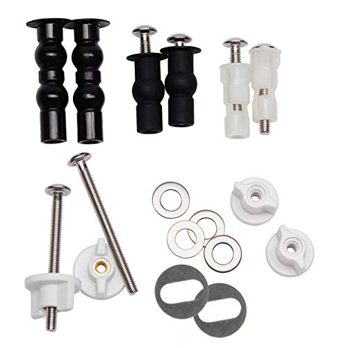 Universal Toilet Seats Screws and Bolts Metal - Toilet Seat Hinges Bolt Screws Toilet Seat Fixings Expanding Rubber Top Nuts Screws Mount Seat Hardware Toilet Seat Replacement Parts Kit(5 Choices)