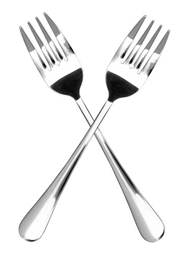 Serving Fork (2 Pack) Set of Two (2)- Elegant Top of the Line Serving Forks, Serving Utensil, Buffet & Banquet Style Serving Forks, 9' Durable Stainless Steel with Mirrored Finish