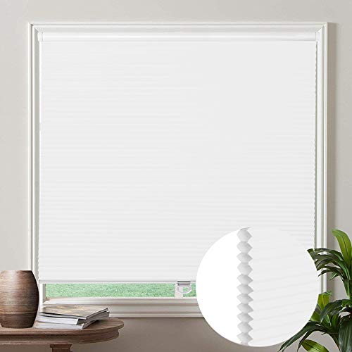 Cordless Cellular Shades Honeycomb Blinds, White Blackout Bottom Up Window Blinds, Custom Honeycomb Shade for Windows, Doors, French Doors, Sliding Glass Doors, Kitchen