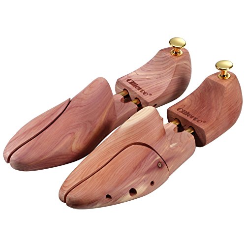 Ollieroo Men's Shoe Trees Twin Tube Adjustable Red Cedar Wood Boot Tree 8-9
