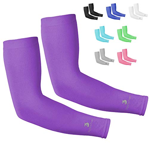 Cooling Arm Sleeves for Men & Women, Tatoo Cover up, 1 Pair (Purple)