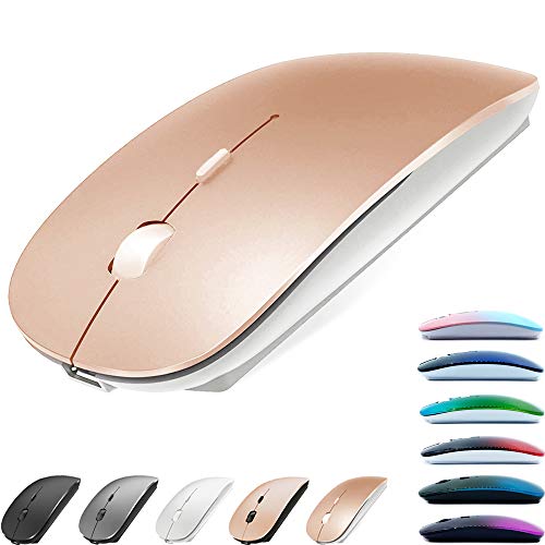 Rechargeable Bluetooth Mouse for MacBook pro/MacBook air/Laptop/iMac/ipad, Wireless Mouse for MacBook pro MacBook Air/iMac/Laptop/Notebook/pc(Bluetooth Mouse/Rose Gold)