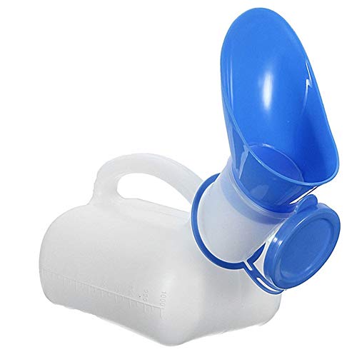 Unisex Potty Urinal for Car, Toliet Urinal for Men and Women, Bedpans Pee Bottle, with a Lid and Funnel, Car Toilet Mobile Toilet Portable Urinal for Camping Outdoor Travel (White)