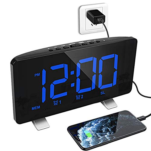 iyotame Alarm Clock for BedroomUpgraded Digital Dual Alarm Clocks with Easy to Read Large Numbers,USB Charging,12/24Hr,Snooze Automatic Dimmer,Best Alarm Clocks for Heavy Sleepers Kids Senior