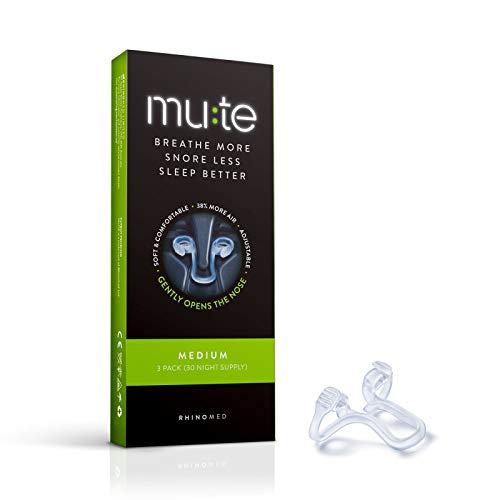 Rhinomed Mute Nasal Dilator for Snore Reduction, Size Medium | Anti-Snoring Aid Solution | Improves Airflow | Comfortable Nose Vent