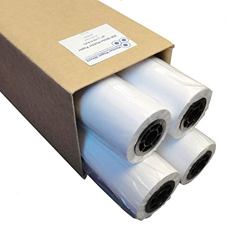 Plotter Paper 36 x 150: Box of 4-36” x 150 ft. Rolls, 96 Bright, 20 lb. Bond Paper on 2' Core. For CAD Printing on Wide Format Ink Jet Printers