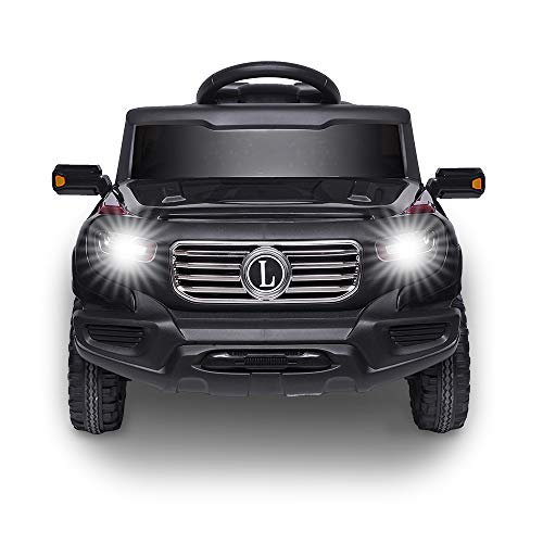 VALUE BOX Electric Remote Control Truck, Kids Toddler Ride On Cars 6V Battery Motorized Vehicles Children's Best Toy Car Safe with 3 Speeds, Music, seat Belts, LED Lights and Realistic Horns (Black)