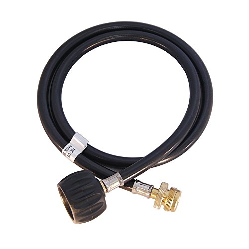 KIBOW Type 1(QCC 1) Propane Tank Hose Adapter/Connects 1LB Propane Tank Connector Appliances to a Refillable Bulk Propane Cylinder-4Ft Long