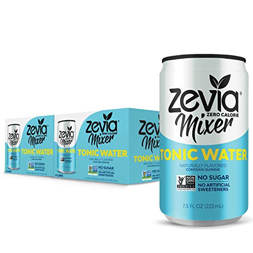 Zevia Tonic Water, 7.5oz (Pack of 12), Zero Calories, Zero Sugar Take on the Traditional Carbonated Tonic Water, A Perfect Drink Mixer