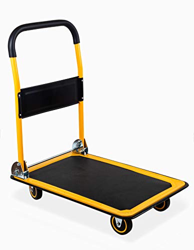 MaxWorks 80876 28.75' x 18.75' x 33' Foldable Platform Truck Push Dolly-330 lb. Weight Capacity-with Swivel Wheels