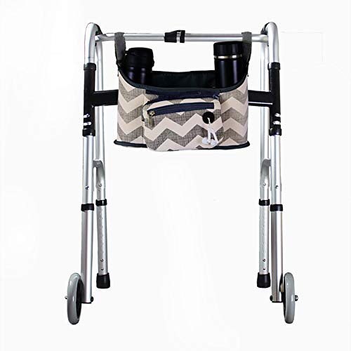 Wheelchair Side Bag, Hands Free Walker Bag, Durable Walker Rollator Scooter Accessory Storage Tote Bag, Folding Walkers Organizer Pouch Caddy for Elderly,Seniors, Handicap and Disabled 12.6”Lx6.3”W