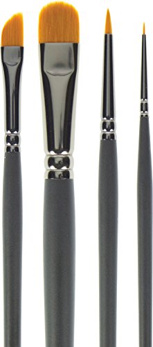 SAA Graphite Brush Set of 4 - Round 0 & 4, Oval Wash & Dagger