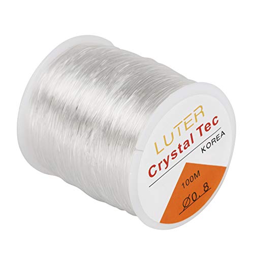 LUTER 0.8mm Clear Bead Cord Crystal Elastic Stretchy Bracelet String for Jewelry Making Necklace Bracelet Beading Thread(328ft)
