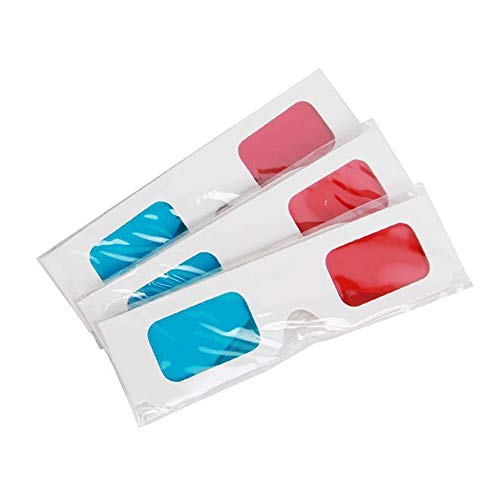 EasiLife 10 Pairs 3D Glasses - Red and Cyan Anaglyph, White Multipack