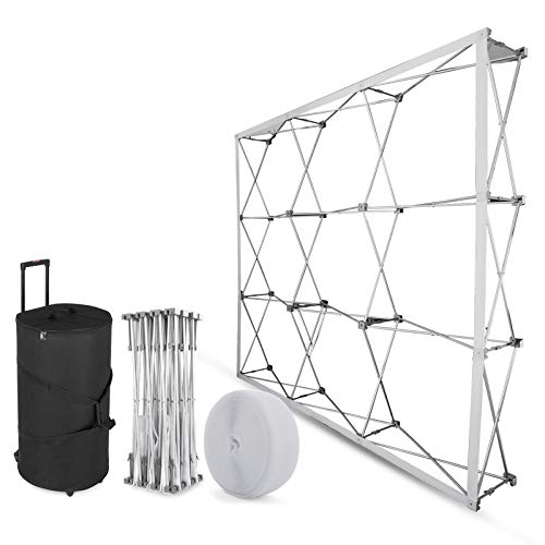 VEVOR Tension Fabric Trade Show Display 8x8ft Aluminum Display Booth Frame Trade Show Display Stand with Carrying Case