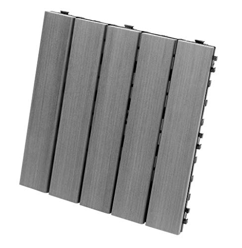 EON 12'x12' Deck and Balcony Tiles Pack of 10, Grey - 10 sq.ft./Pack. (Limited Stock remaining)