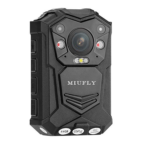 MIUFLY 1296P HD Police Body Camera for Law Enforcement with 2 Inch Display, Night Vision, Built in 64G Memory and GPS