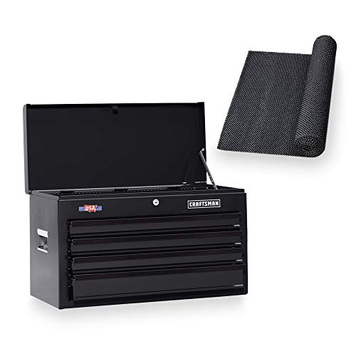 CRAFTSMAN Tool Chest with Drawer Liner Roll, 26-Inch, 4 Drawer, Black (CMST82764BK)