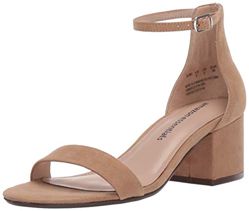 Amazon Essentials Women's Nola Heeled Sandal, Tan, 5 B US