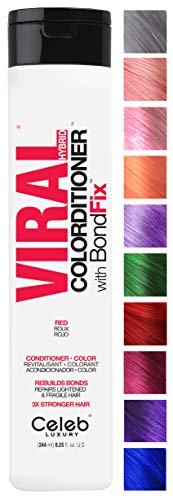 Celeb Luxury Viral Colorditioner, Professional Semi-Permanent Hair Color Depositing Conditioner, Red