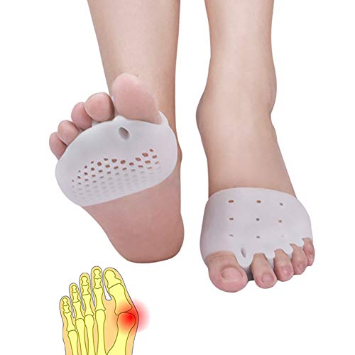 Metatarsal Pads, Toe Separator, Gel Metatarsal Cushion Toe Separators, (4 PCS),New Material, Forefoot Pads, Toe Spacers,Breathable & Soft Gel, Best for Diabetic Feet, Blisters, Forefoot Pain. (White)