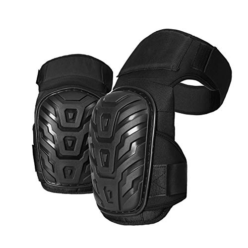 Professional Knee Pads for Work - Heavy Duty Foam Padding Kneepads for Construction, Gardening, Flooring with Comfortable Gel Cushion to Save Your Knees (Thigh High)