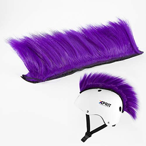 XPRIT Mohawk, Warhawk Wig Accessory Adhesive/Stick On Helmet for Skateboarding, Dirt-Bikes, Motorcycle, Cycling (Purple Mohawk Wig)