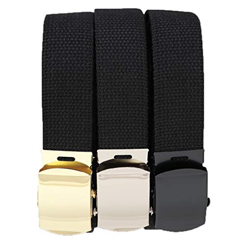 Rothco 54 Inch Black Military Web Belts in 3 Pack