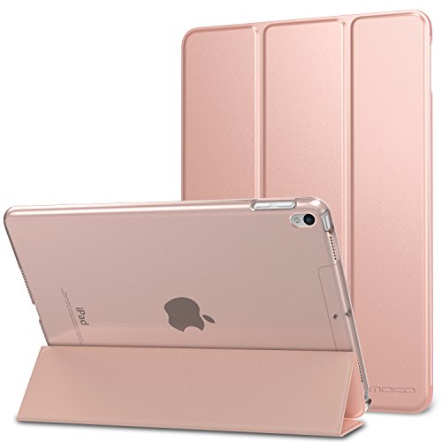 MoKo Case Fit New iPad Air (3rd Generation) 10.5' 2019/iPad Pro 10.5 2017 - Slim Lightweight Smart Shell Stand Cover with Translucent Frosted Back Protector - Rose Gold (Auto Wake/Sleep)
